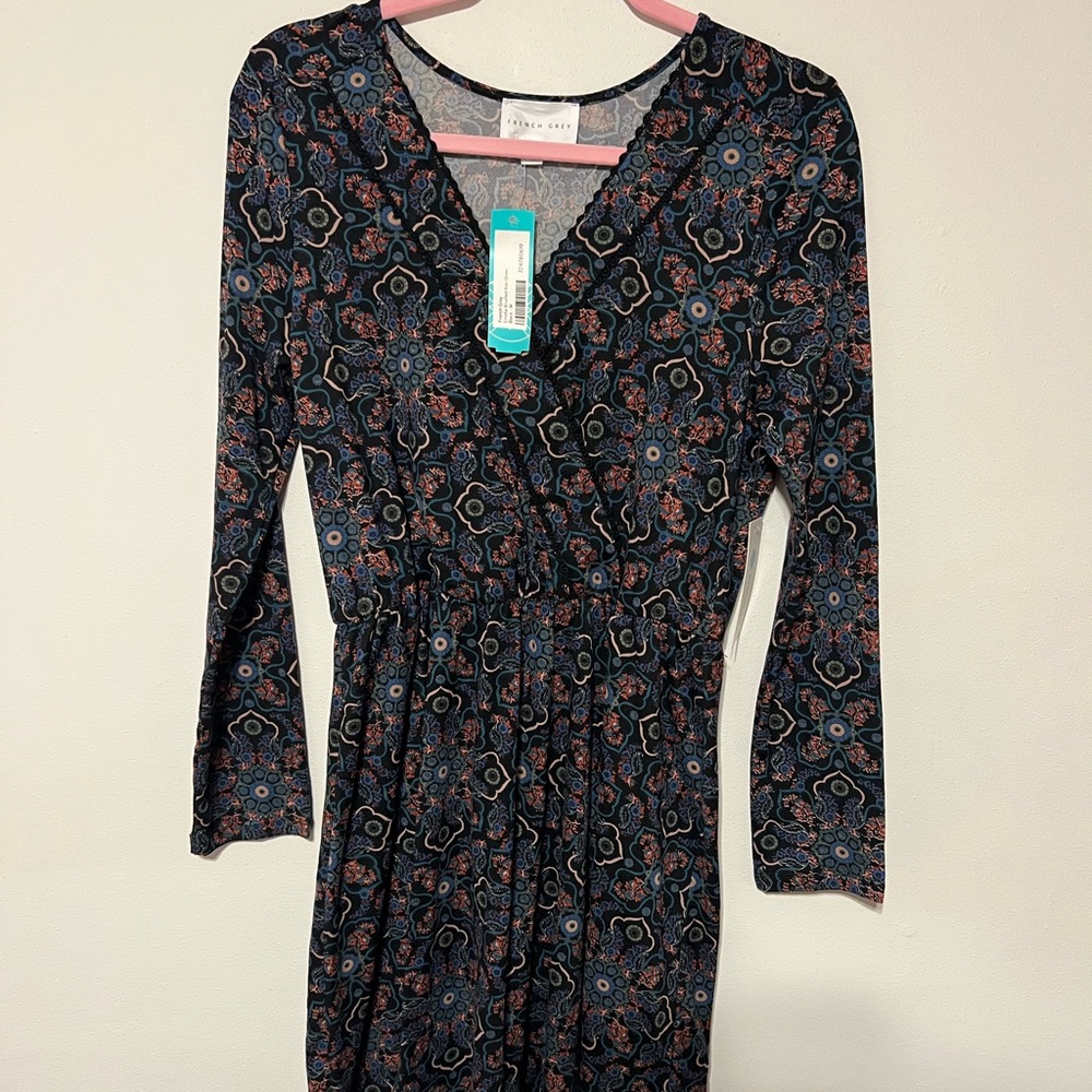 Emelia Brushed Knit Stitch Fix Floral Dress Size Medium